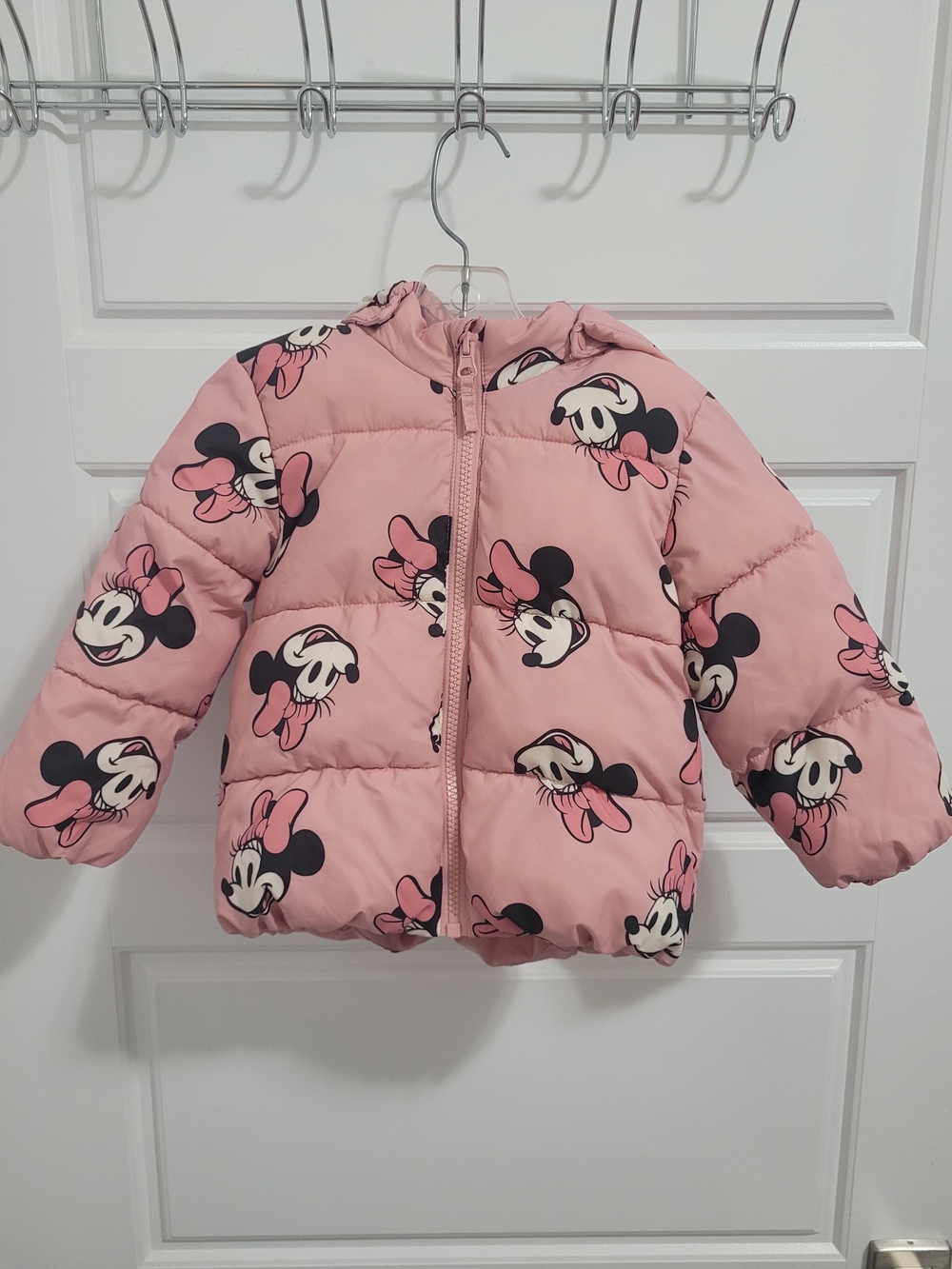 H&M Pink Minnie Mouse Puffer Jacket for Kids